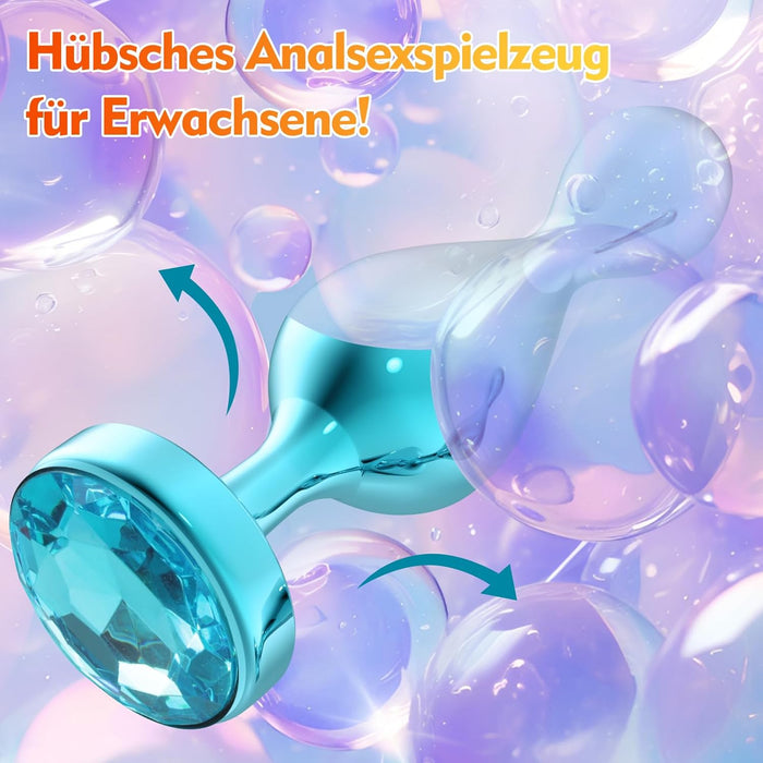 Elegantiški 3 dalių metaliniai analiniai kaiščiai su deimanto pagrindu