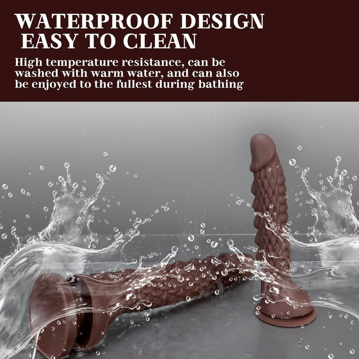 Realistic 29.5 cm silicone dildo with strong suction foot in XL size