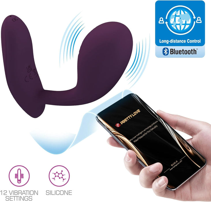 Wearable G-spot vibrator with app control, purple