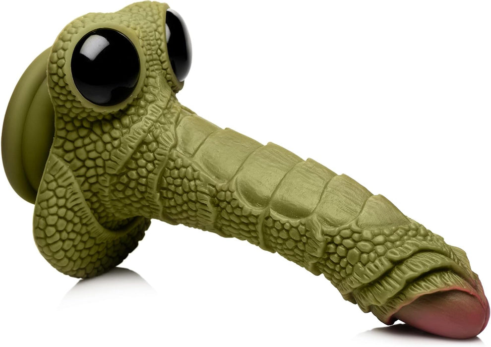 Fantastic green silicone dildo with strong attachment base 24 cm