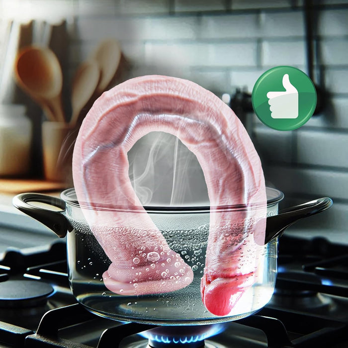 42 cm long realistic silicone XXL dildo with a thick head and a strong attachment base