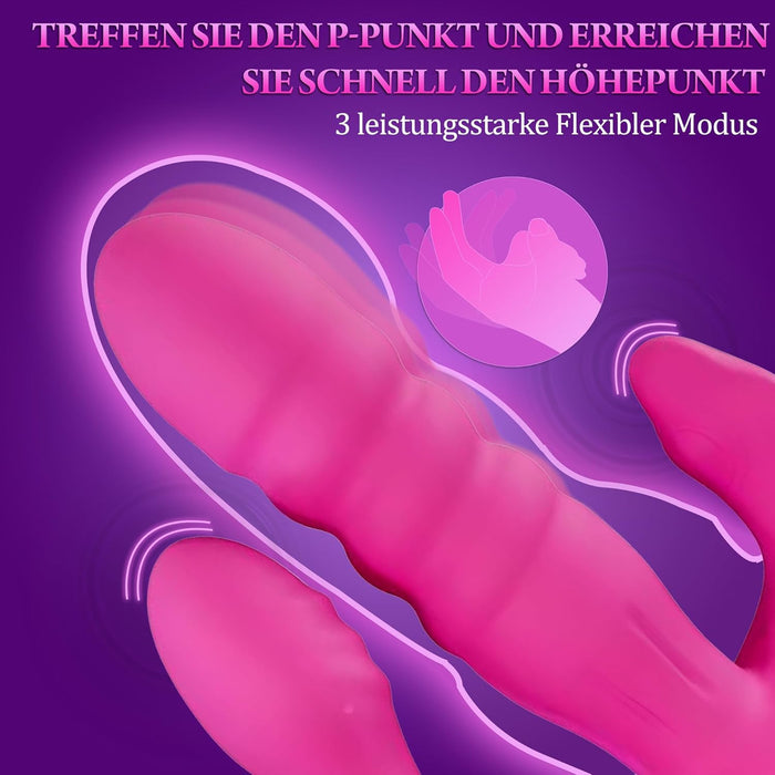 3-in-1 Portable Vibrator with Remote Control – Powerful Telescopic Vibrator for Women and Couples