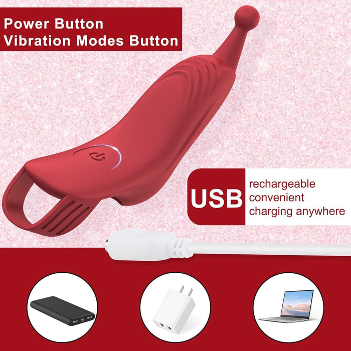 Finger vibrator with 10 vibration modes - ultra-quiet, silicone for women and couples