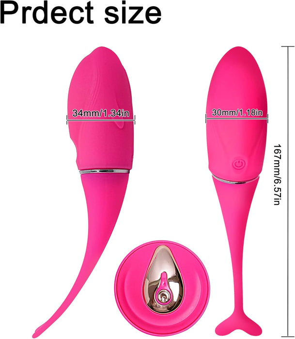 Silicone Double Vibrator for Women with Remote Control, Pink