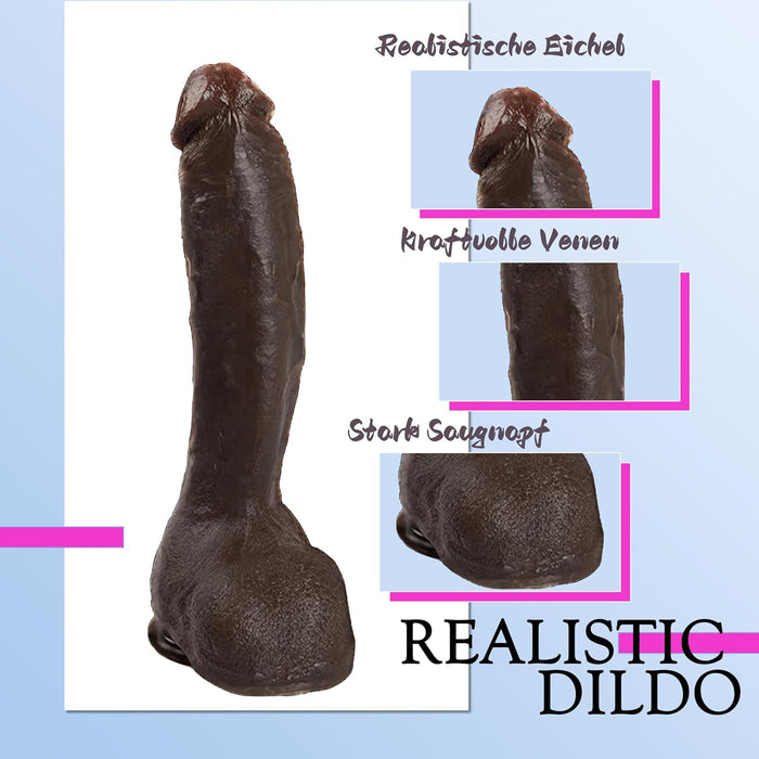 22 cm Realistic Anal Dildo with Strong Suction Head for Intimate Pleasure