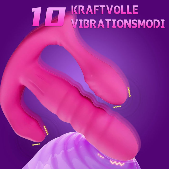 3-in-1 Portable Vibrator with Remote Control – Powerful Telescopic Vibrator for Women and Couples