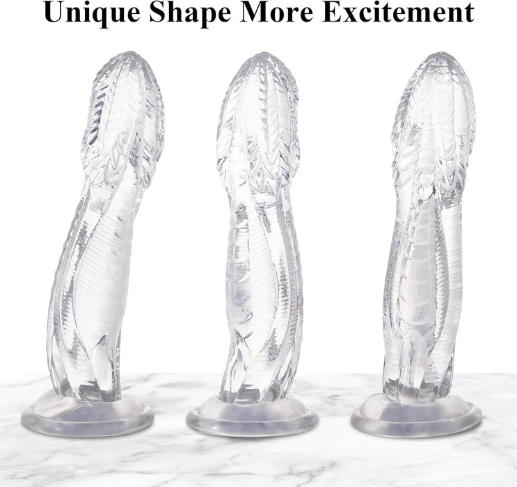25.4 cm XXL realistic snake dildo with strong screw-on cushion