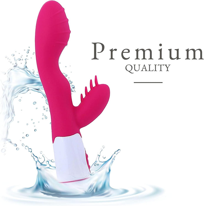 Rabbit Vibrator 21cm iš silikono su 30 vibracijos režimų ir stipria prisiurbimo baze