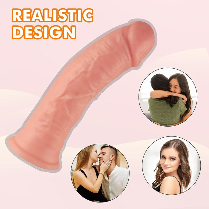 19 cm realistiškas dildo su stipria prisitvirtinimo siurbtuku – odos pojūtis