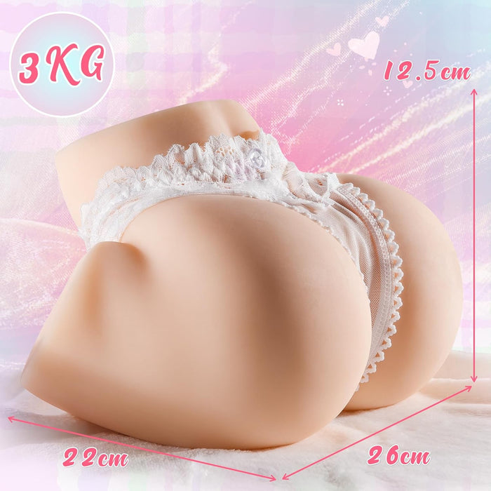 Realistic 2in1 male masturbator with two channels for intimate pleasure