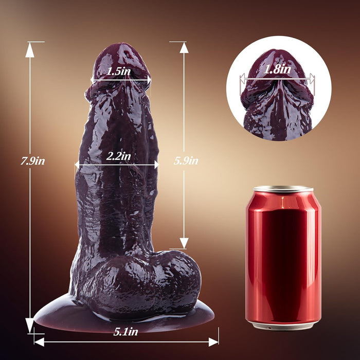 20 cm Juodas Realistinis Dildo su Stipria Prisiurbimo Padas ir Stora G-spot Analinė Forma