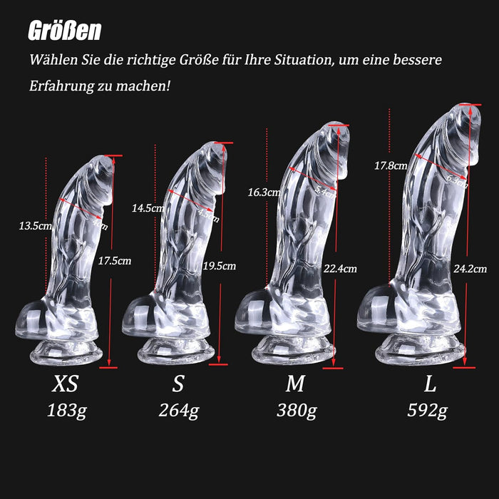 Realistic XXL dildo with strong suction base and curved design