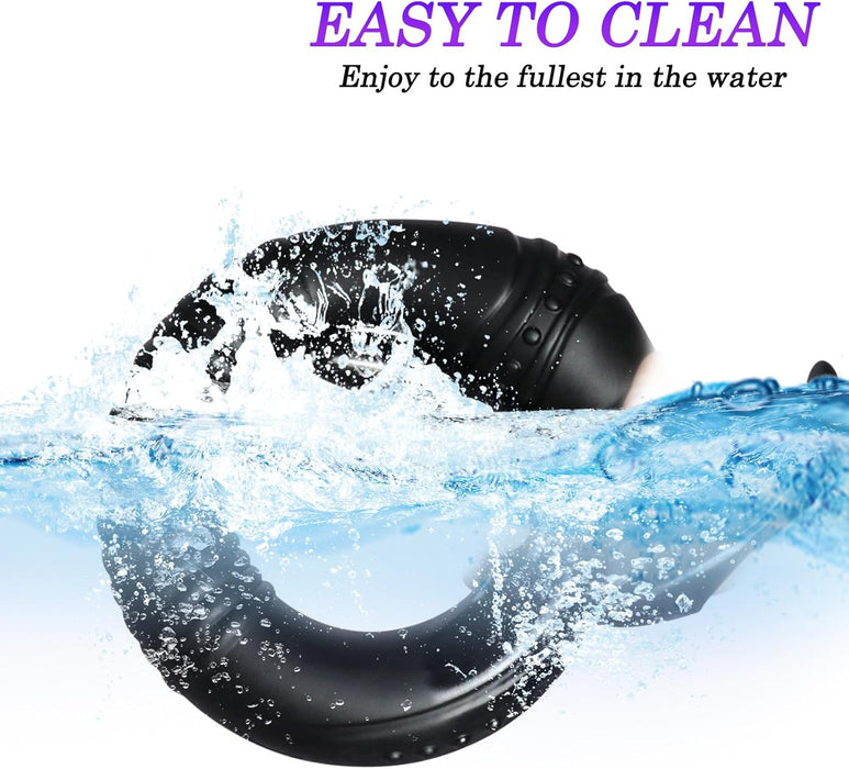 Extra long anal plug with intense massage texture, black, 29 cm