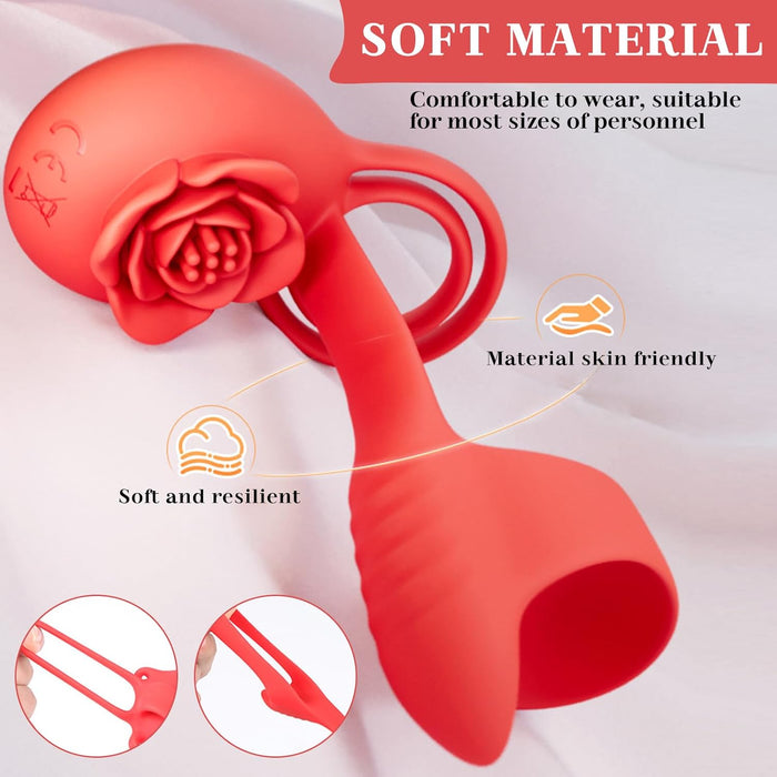 2-IN-1 Vibracijos Penio Žiedas poroms su 10 režimų ir klitorio stimuliacija