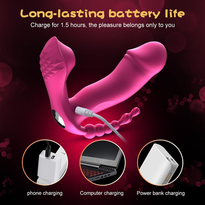 3-in-1 dual vibrator set with 10 modes and heating function