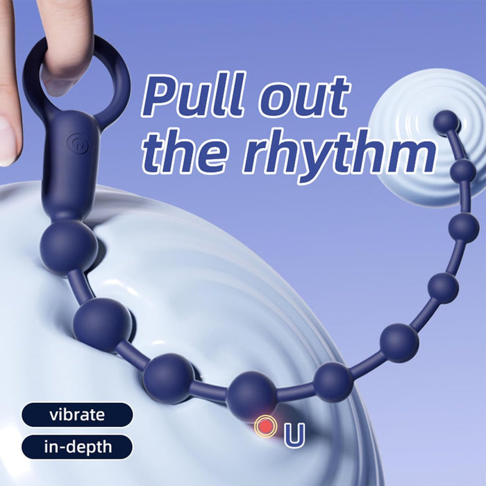 Analkugeln Analkette mit 10 Kugeln und 10 Vibrationsmodi aus silikoninio Silikono