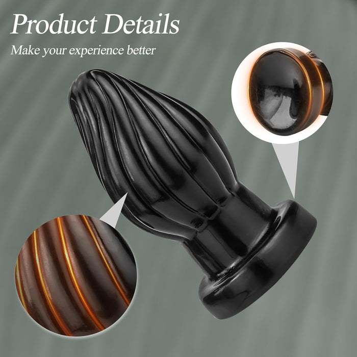 Ergonomic 7.0 Butt Plug with Spiral and Strong Suction Base