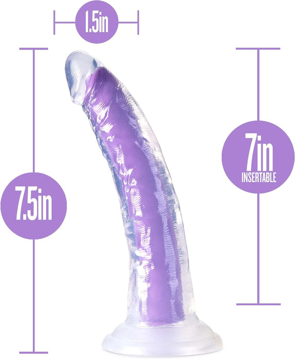 Neo Elite šviečiantis tamsoje 7 colių silikoninis dvigubo tankio dildo