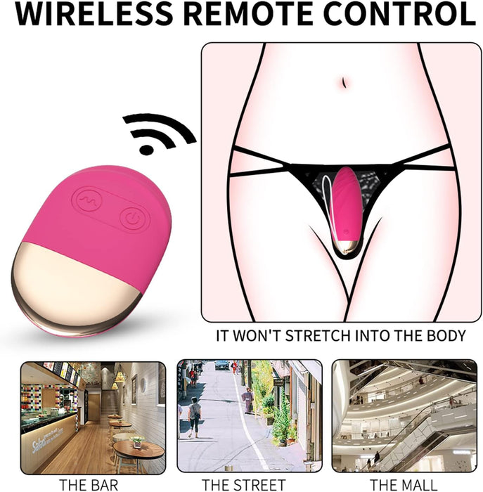 Kompaktiškas bekontaktis vibruojantis kiaušinis su 10 režimų ir nuotolinio valdymo pultu