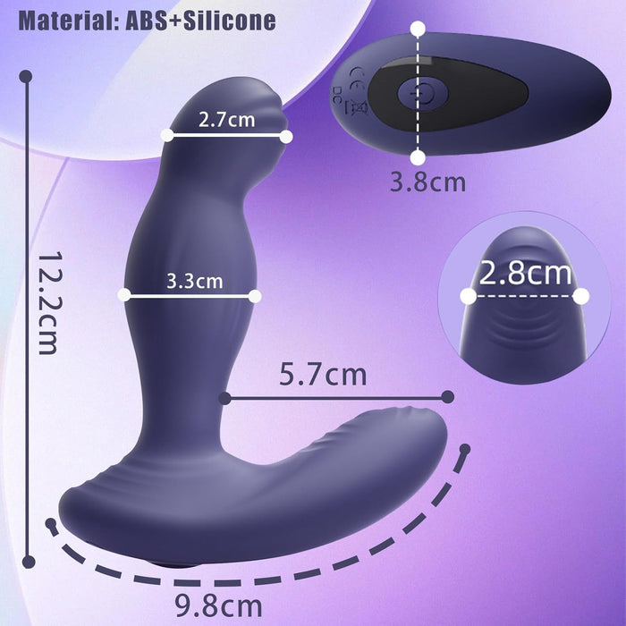 Silikoninis Prostatos Stimuliatorius Vyrams su Nuotolinio Valdymo Mygtukais
