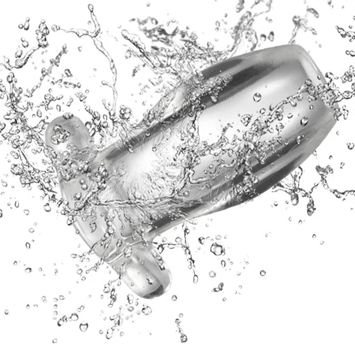 TPE skaidrus tuščiaviduris analinis kaištis su sustojimu ir analiniu tuneliu M/L