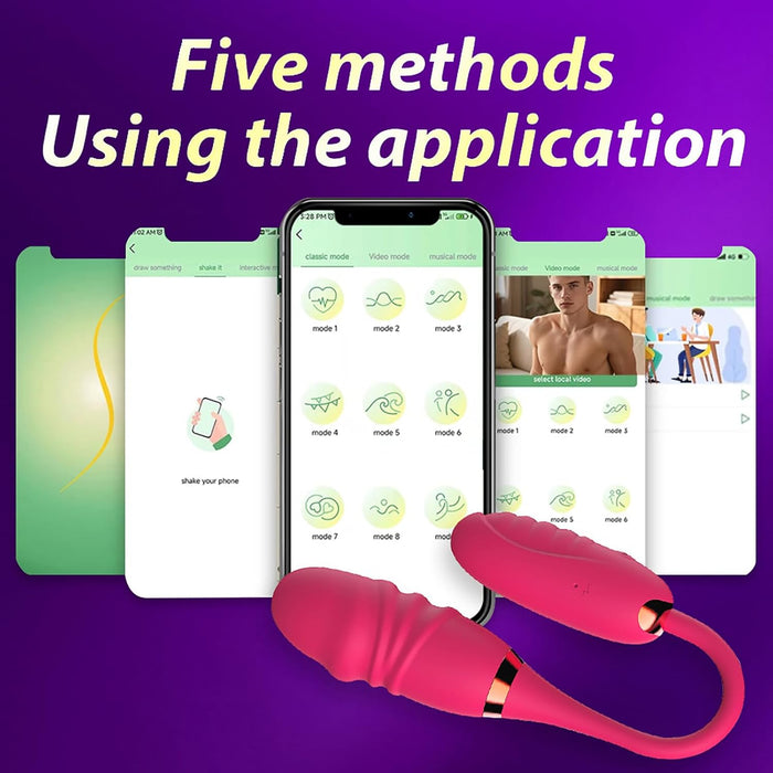 Double-headed vibrating massager with APP control for women - 10 modes for pleasure