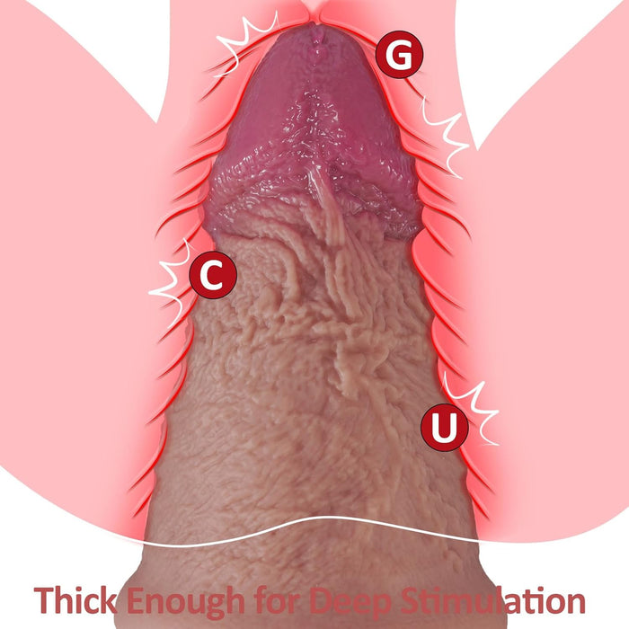 Realistiškas silikoninis XL dildo su stipria prisitvirtinimo siurbtuku, 11.8 cm skersmens