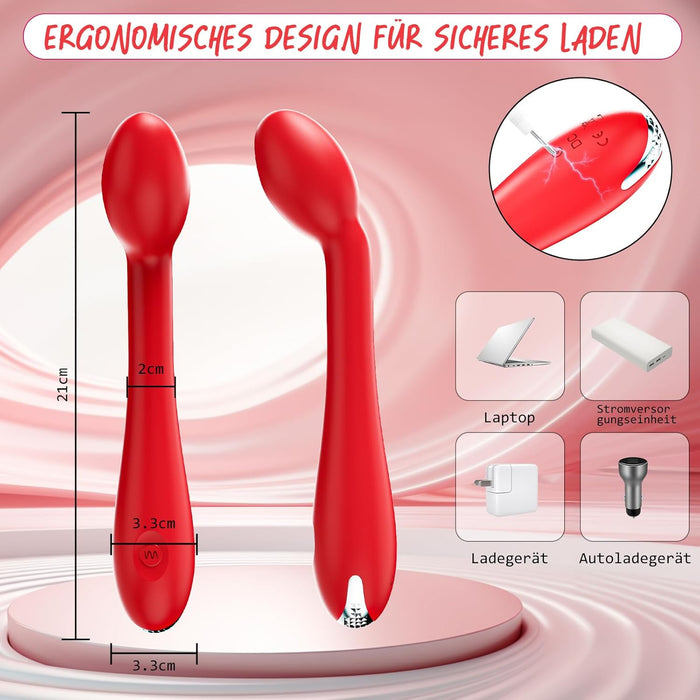 Silicone G-spot and clitoral vibrator with 12 vibration modes and waterproof design