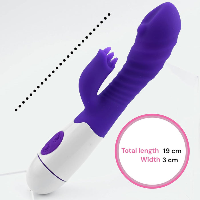 19 cm Vibratorius moterims su galingu G taško ir klitorio vibravimu