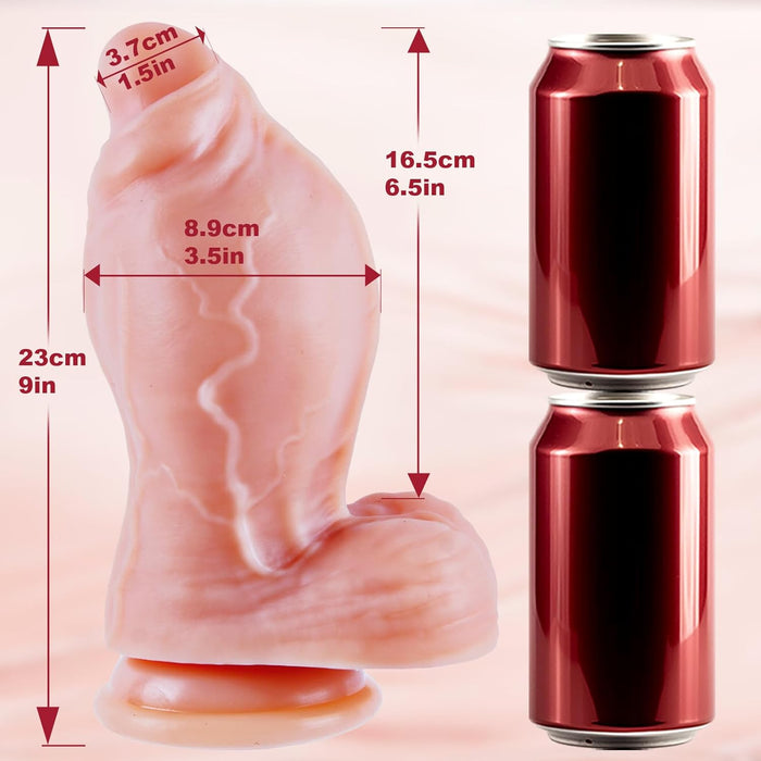 23 cm thick and thick silicone realistic dildo with strong attachment base