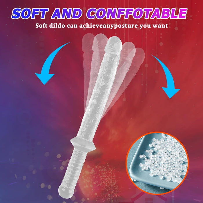 38 cm double dildo with suction cup - a two-sided pleasure tool for women