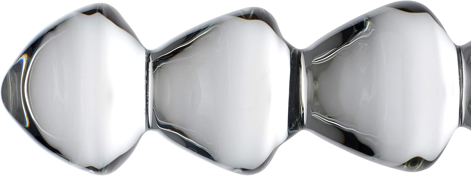 Drops Anal Glass Dildo with Wavy Handle and Cone Shape