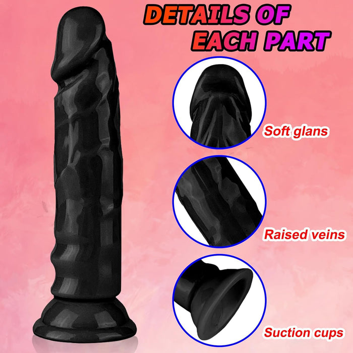 14.5 cm Black Soft Anal Dildo for Beginners with Strong Touch Suction Cup