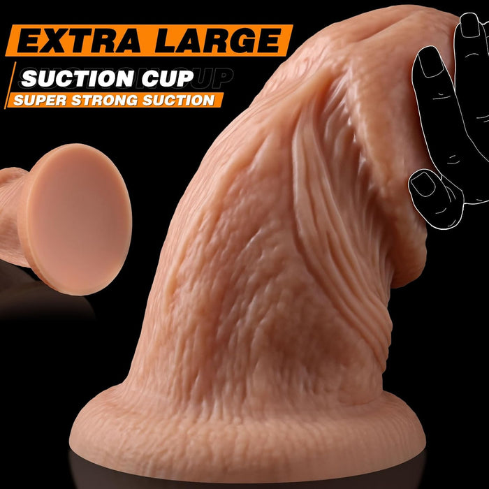 XXL Realistinis Dildo 24 x 11,5 cm su natūralia oda ir stipria prisiurbtuvė