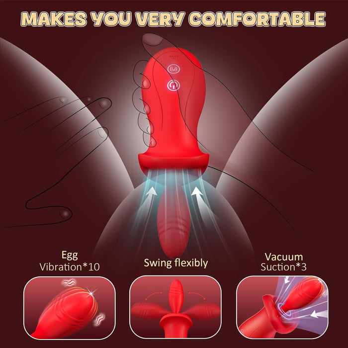 Universal 2-in-1 Clitoral and G-spot Massager with 3 Suction and 10 Vibration Modes