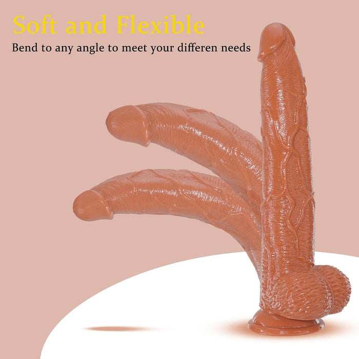 32 cm realistic large dildo with a smaller head and a strong attachment base