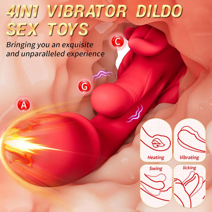 4-in-1 Vibrator with heating function – 5 rhythmic modes and 10 vibration levels, ergonomic and waterproof