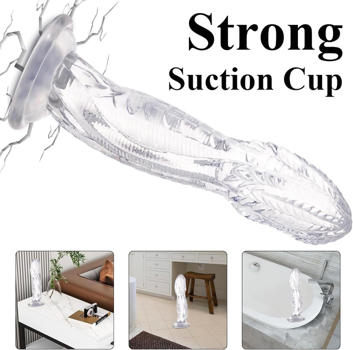 25.4 cm XXL realistic snake dildo with strong screw-on cushion