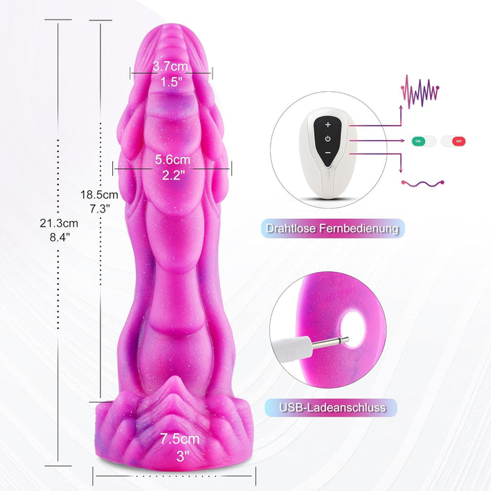 Starry Purple Fantazijos Vibratorius Dildo su Programėle ir Nuotoliniu Valdymu