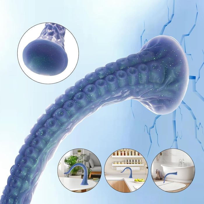 28 cm ilgio tentakelių dildo su stipria prisitvirtinimo siurbtuku silikoninis žaislas