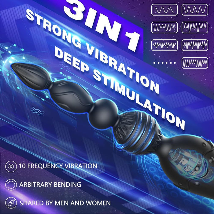 Anal vibrator for men with 10 vibration modes and prostate stimulation