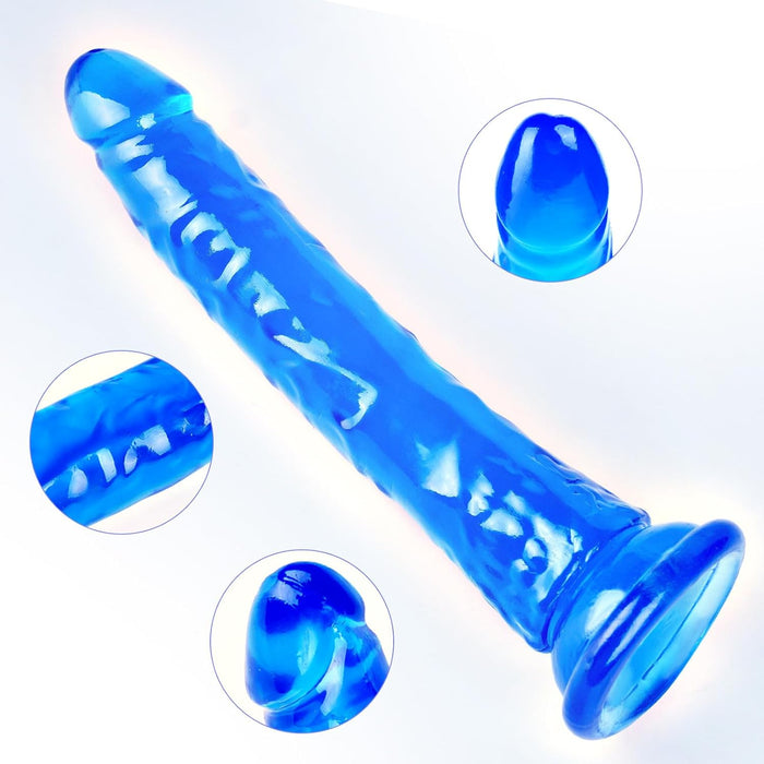 Blue realistic dildo set: small, large and extra large with strong suction base