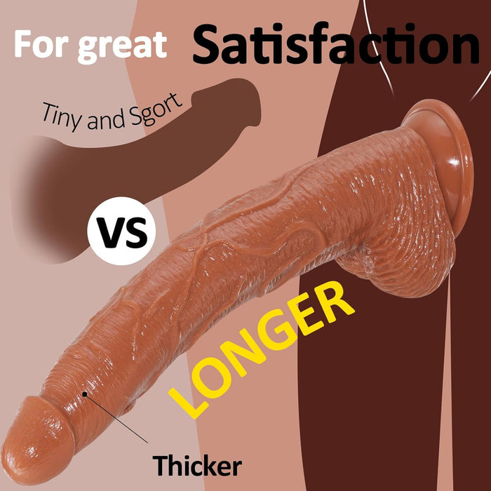 32 cm realistic large dildo with a smaller head and a strong attachment base