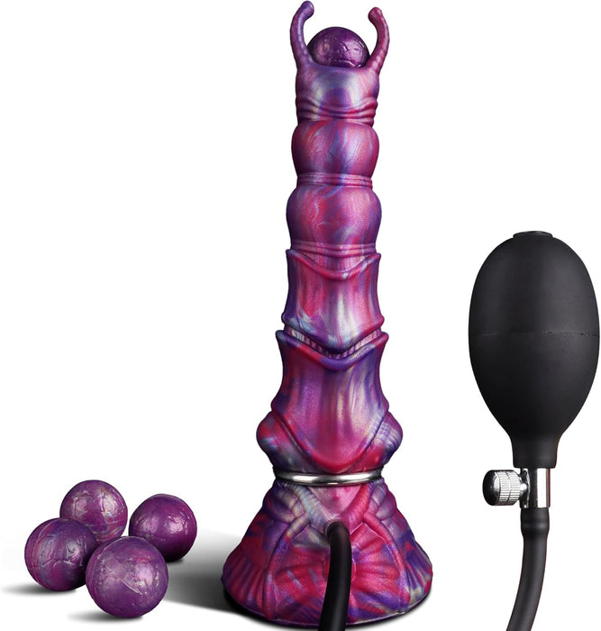 27 cm Ovipositor XXL Dildo with Silicone Eggs and Inflatable Function