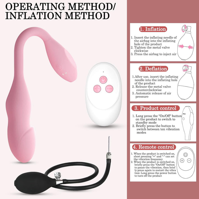 Mini Vibrator and Anal Plug with Pump, 10 Vibration Modes