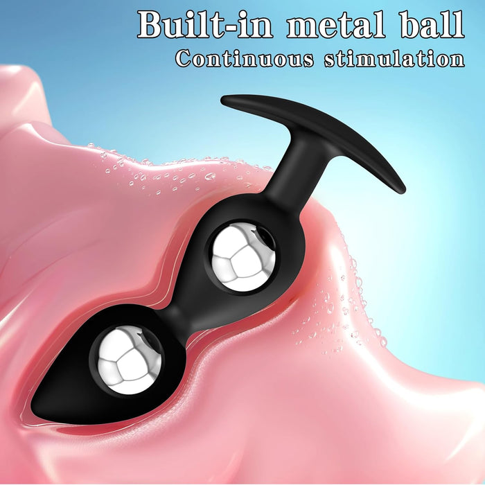 Buttplug silicone anal plug with internal ball – soft and comfortable