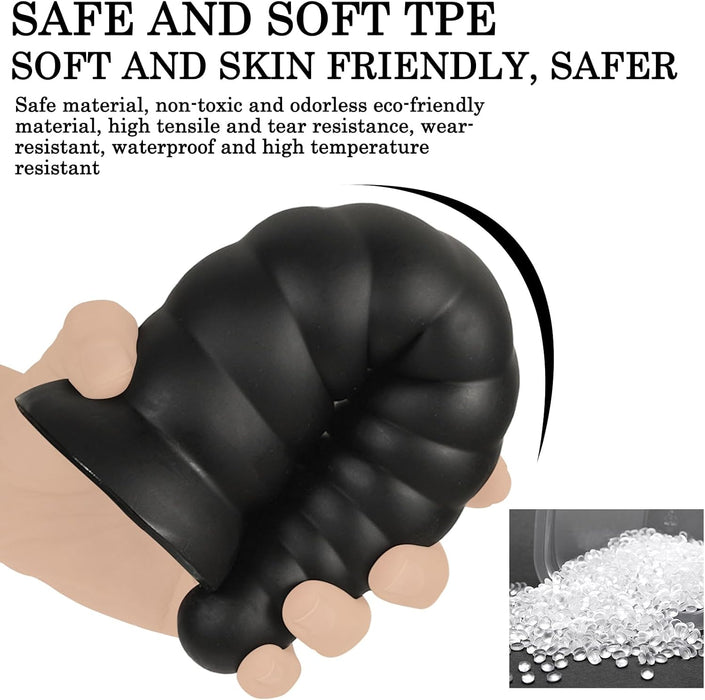 Realistic black dildo with strong screw-on cushion - various sizes