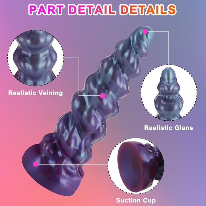 18,8 cm Mažas Fantazijos Monstro Formos Dildo su Stipria Prisipučiama Pagrindu