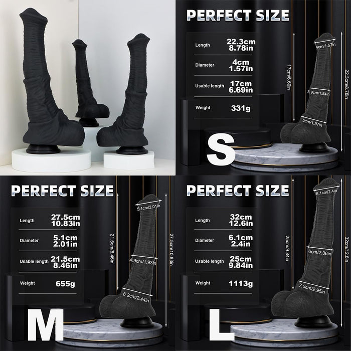 Natural Black Horse Shape Dildo with Strong Suction Cup