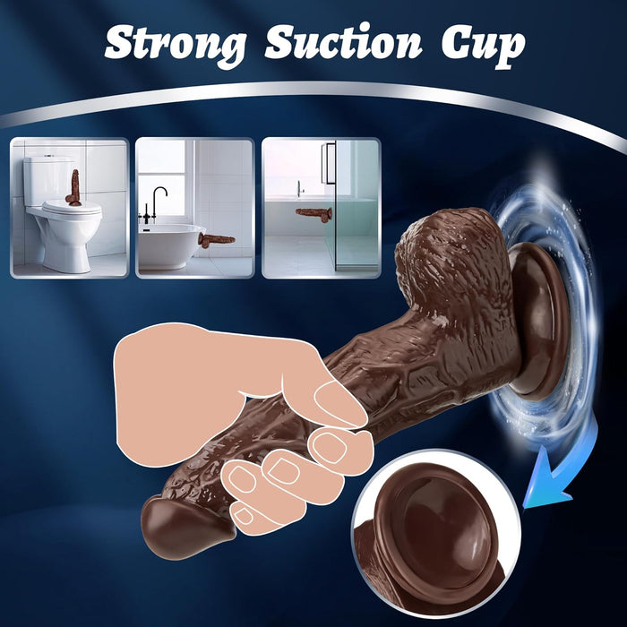 20.5 cm realistic dildo with a strong extended screw base for comfortable, sensitive stimulation